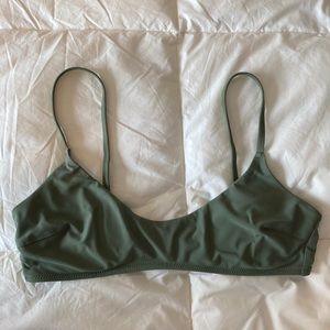 Aerie Olive Army Green Scoop Bikini Swim Top